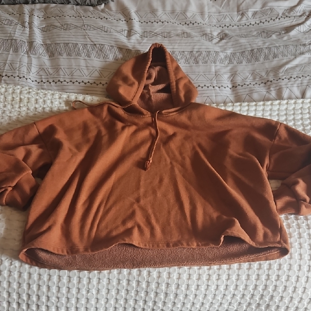 Chance or Fate Women's Rust Cropped Oversized Hoodie  Xl